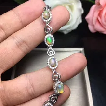 Натуральный многоцветный Браслет из опала браслет из натурального драгоценного камня 925 серебряный браслет Женская мода романтическое сердце вечерние ювелирные изделия в подарок