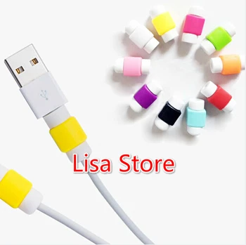 

Free Ship 100pcs Colorful Charging Data Line Data Cable Protection Sets Earphone Data Line Protector For iphone