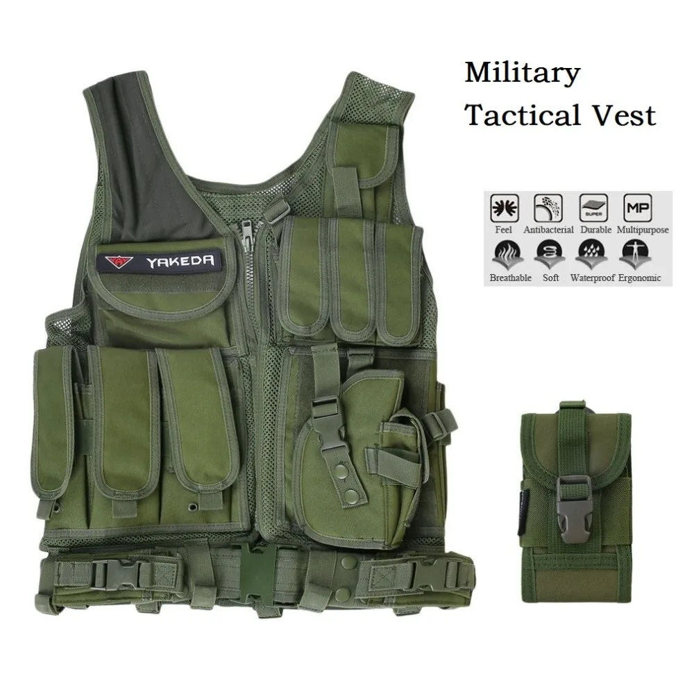 

Men Military Tactical Vest Military Molle Combat Assault Plate Carrier Vest CS Outdoor Security Clothing Jungle Hunting Vest New