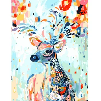 

Colorful Fawn Animal DIY Digital Painting By Numbers Modern Wall Art Canvas Painting Gift for children Home Decor 40x50cm