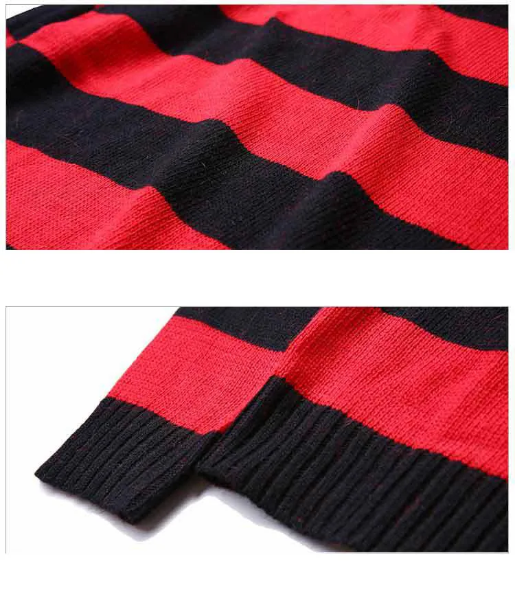 Aolamegs Sweater Men Patchwork Striped Hit Color Cardigan Mens Pullover High Street Sweaters Fashion Knitted Male Sweater Autumn (20)