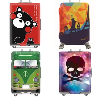

19-32 inch Skull Kumamon Elastic Luggage Protective Cover Trolley Suitcase Protect Dust Bag Case Cartoon Travel Accessories