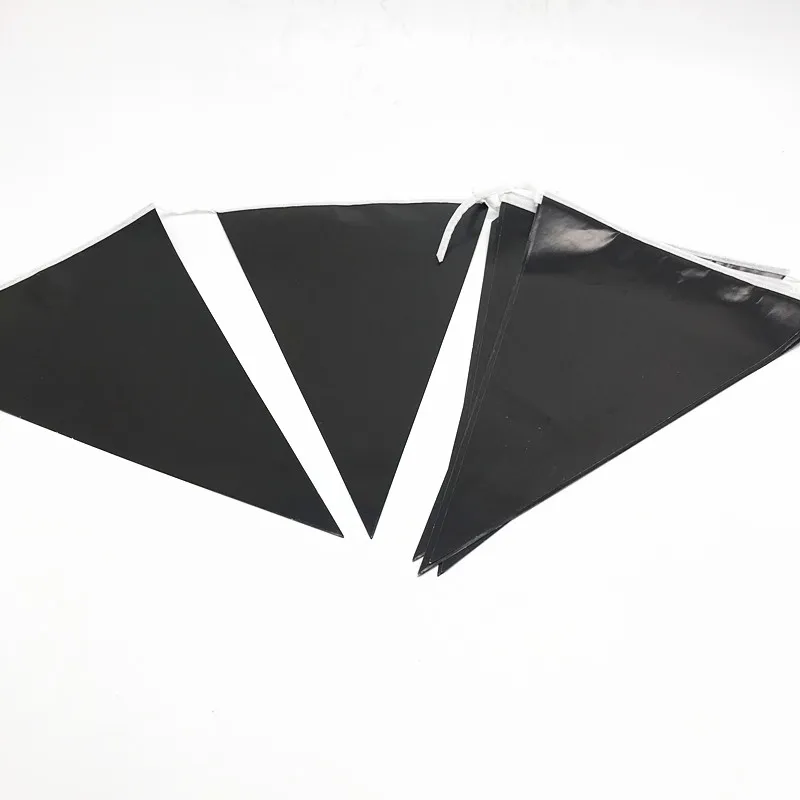 

10PCS/LOT BLACK PARTY BANNERS PLAIN COLOR BIRTHDAY PARTY SUPPLIES BABY SHOWER BLACK THEME PARTY FLAGS PAPER BANNERS