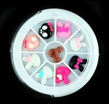 Nail resin jewelry animal models Scottish tartan round leopard jewelry Paragraph five pointed star cute imitation