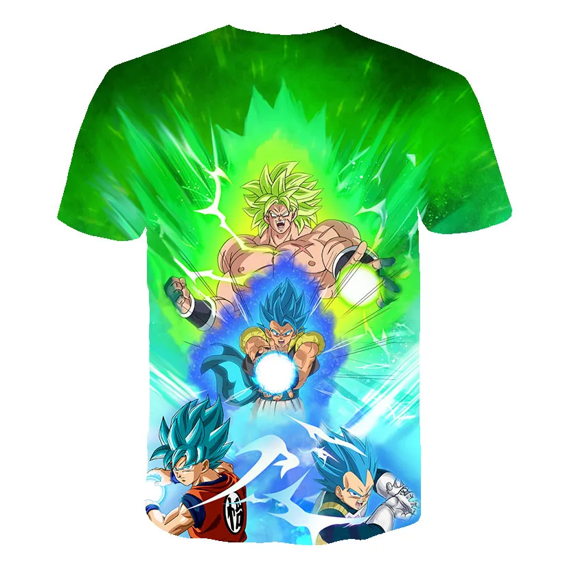 Мужская 3D футболка Dragon Ball Z Goku Супер Saiyan God красные синие волосы Vegito принт