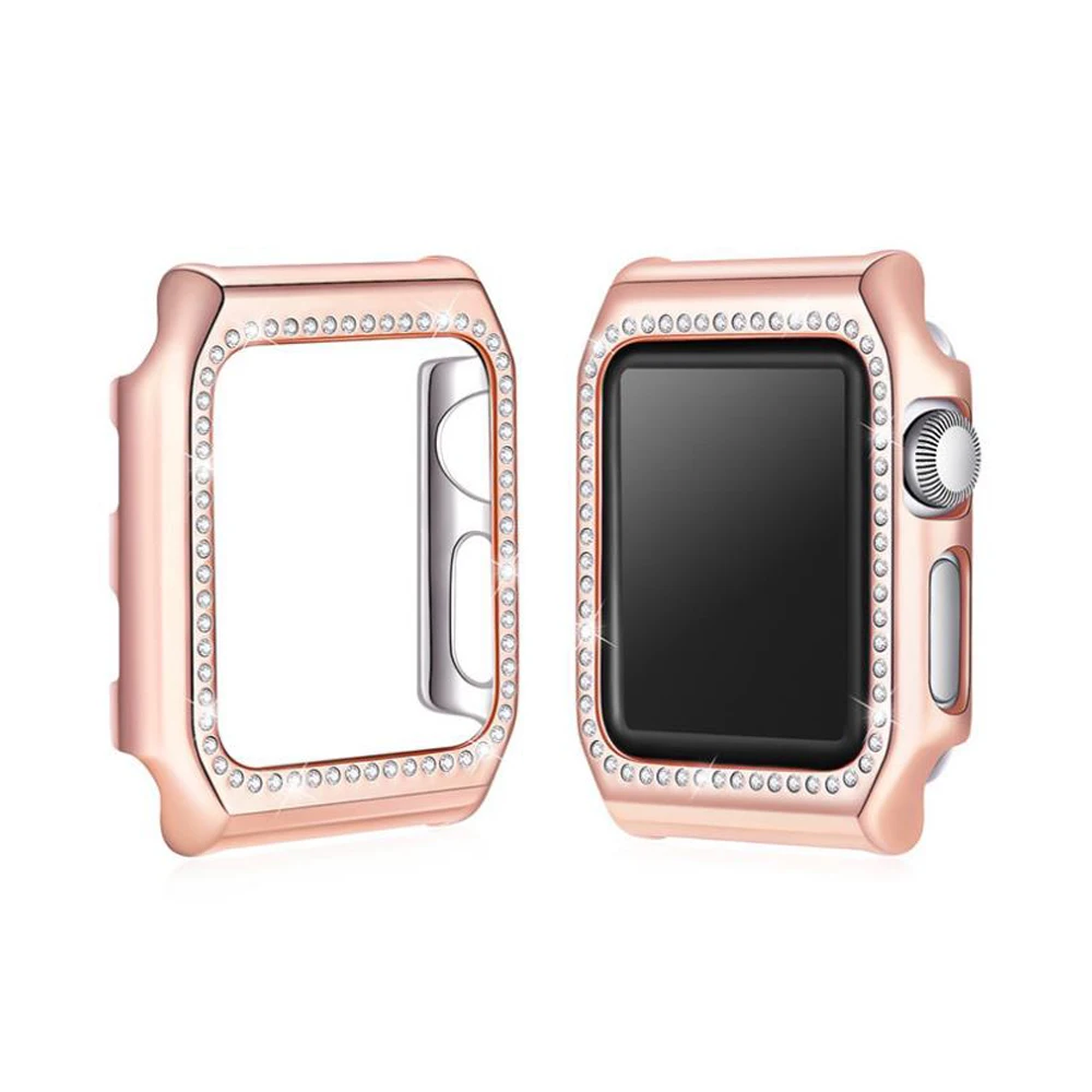 Алмазная крышка для Apple Watch Case 42 мм 38 iWatch band Crystal защитный чехол бампер watch 3 2 1