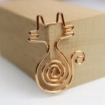 

Rose Gold 8pcs/box Kawaii Cat Paper Clips Bookmark Planner Tools Scrapbooking Tools Binder Paper clip