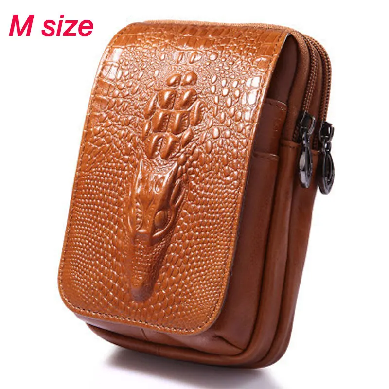 Модный мужской кожаный чехол на пояс из натуральной воловьей кожи, чехол для телефона для Iphone/samsung/huawei, поясная сумка с зажимом для ремня 4,7~ 6,0 дюймов - Цвет: M SIZE Khaki