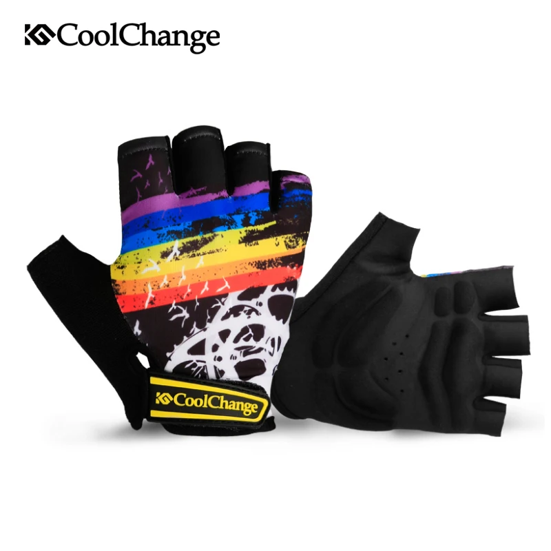 CoolChange قفازات ركوب الدراجات نصف إصبع رجل المرأة الصيف دراجة الرياضة قفازات تنفس النايلون MTB الدراجة قفازات Guantes Ciclismo