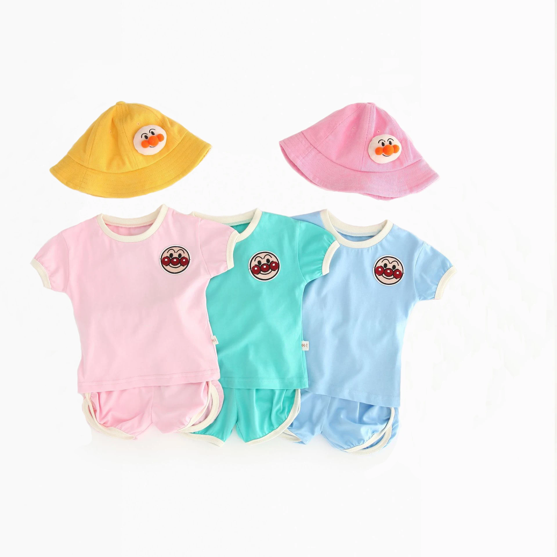 

Top quality Baby Clothing Sets Summer Cotton Girl's Boy's short sleeve t-shirt Cute Anpanman Tops Tee+Pants (2pcs/set) 12M-4Y