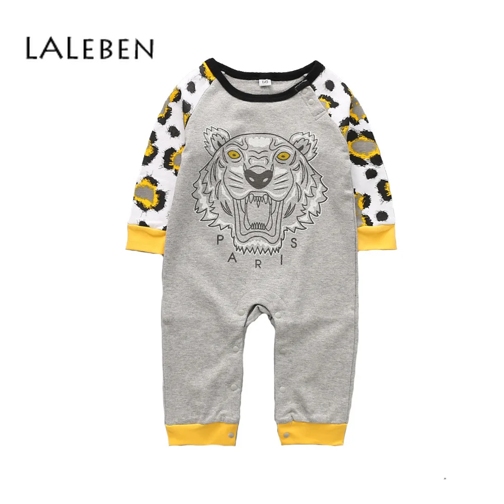 

Newborn Baby Clothes Laleben Spring Autumn Thicken Leopard Tattoo Tiger Head Baby Romper Cotton Long Sleeve Clothing for Kid