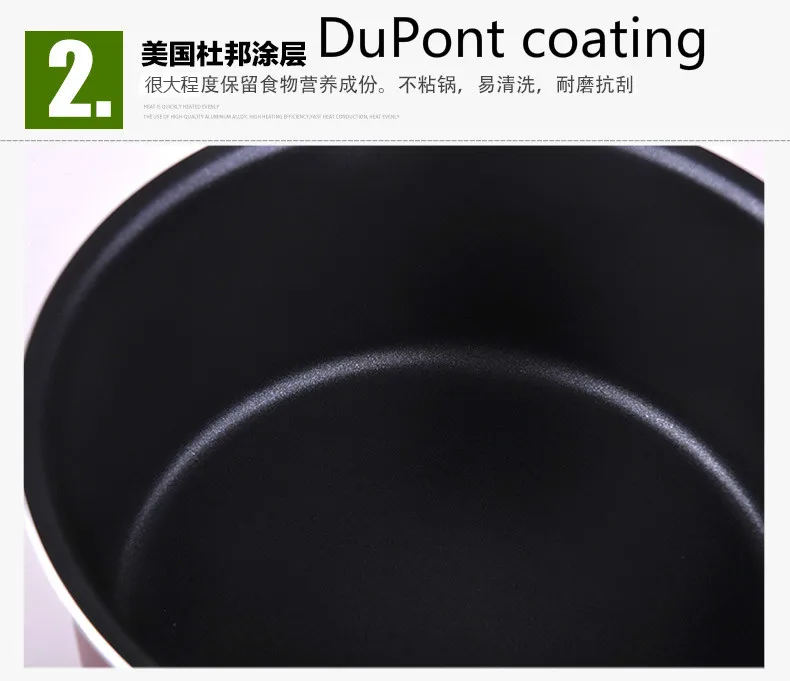 18 см алюминиевый сплав не липкий горшок лапша емкость для молока DuPont coating3-4 людей использовать крышку может стоить