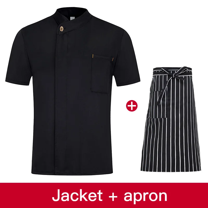 Унисекс, косой воротник, униформа шеф-повара, для ресторана, отеля, кухни, для приготовления пищи, куртка, питание, плита, рубашка, официантка, Рабочая форма - Цвет: jacket apron