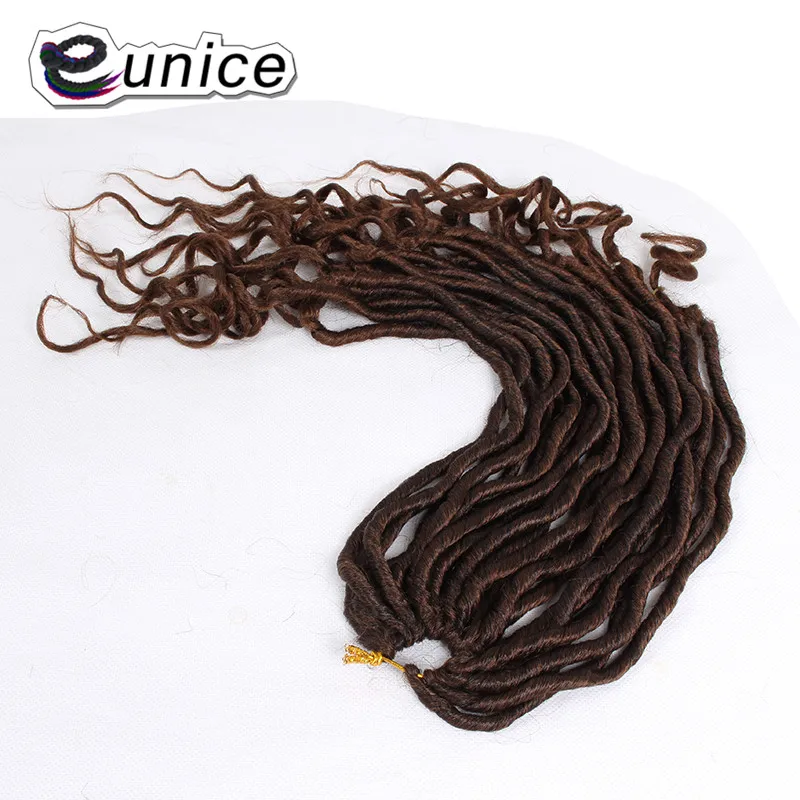 Евники Faux locs Curly заканчивается, на крючках, косички, волосы 2" 22/витая пара пакет длинных и средних Размеры крючком синтетические косички, волосы - Цвет: T1B/30