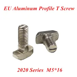 50 шт./лот M5 * 16 головка молотка болт с Т-образной головкой Алюминиевый Разъем T винты с шестигранной головкой для 2020 Алюминий профиль ЧПУ