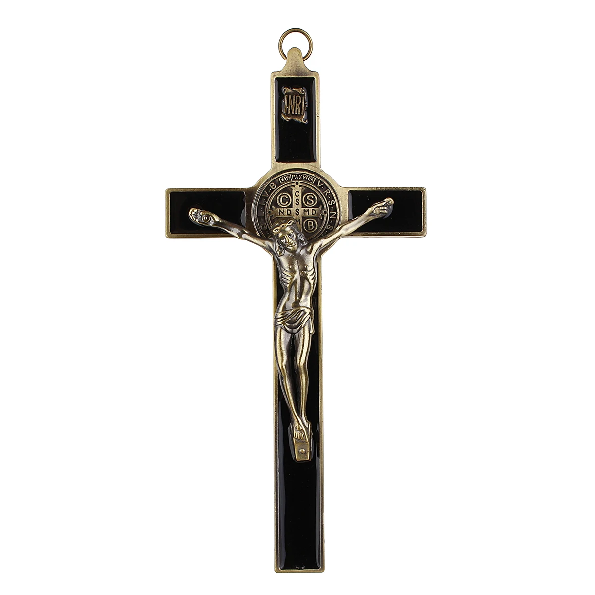 

Church Relics Crucifix Jesus Christ On The Stand Cross Wall Crucifix Antique Home Chapel Decoration Wall Bronze Black