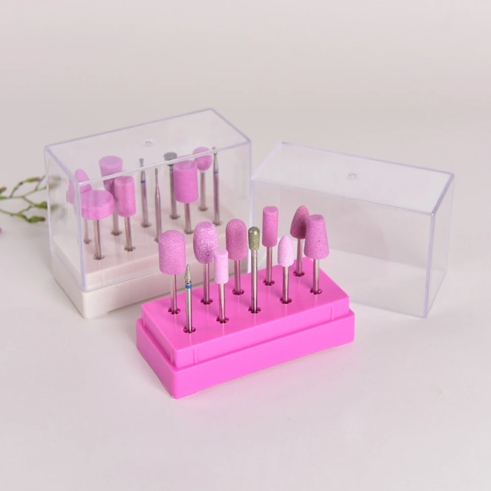 1PCS 10Holes Professional Manicure Tools White Bits Holder Exhibition