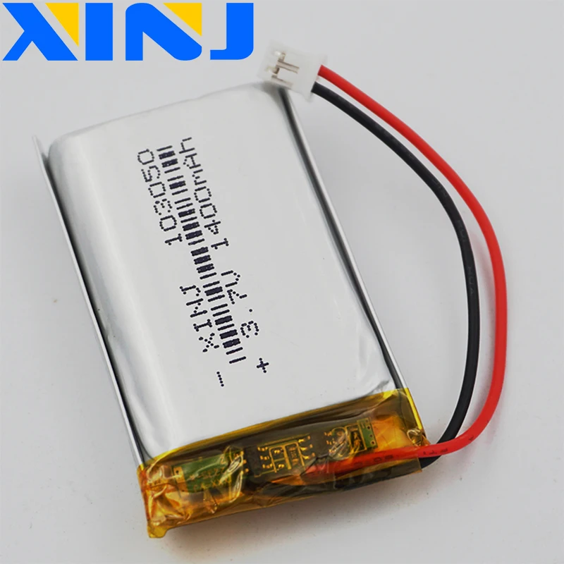 Xinj 3,7 V 1400mAh литий-полимерный Перезаряжаемые Li-Po Батарея 103050 2pin JST 2,0 мм для gps DIY Аудио Электронная книга PDA, камера для планшетного ПК