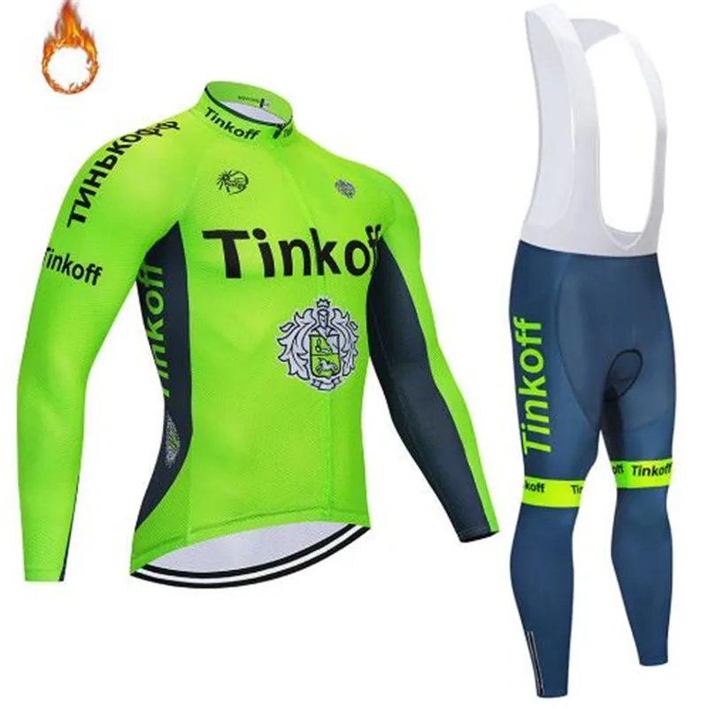 

Winter Cycling Set Thermal Fleece Cycling Clothing Pro Team Bike Downhill Jersey tinkoff Winter Men's Super Warm