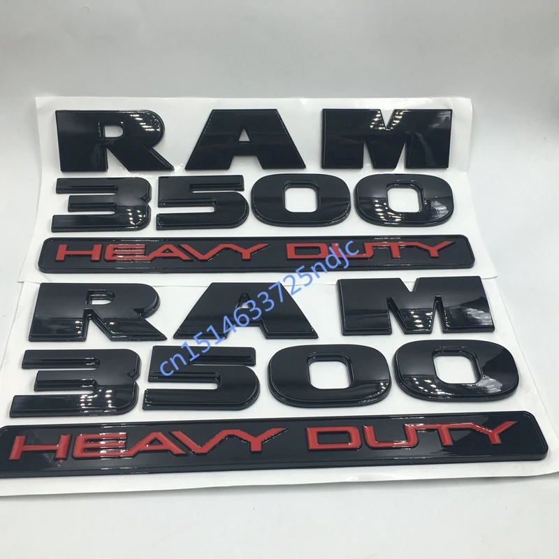 For Dodge Ram Matte Black 3500 Heavy Duty Door Emblems SET OF 2 NEWin