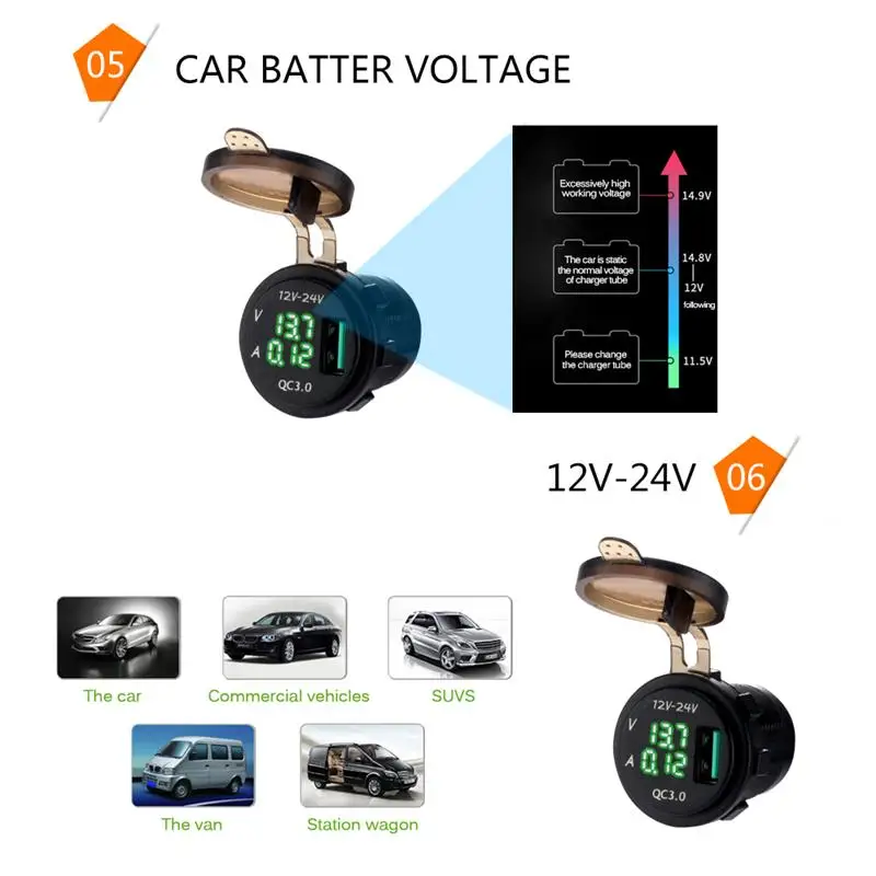 Зарядное устройство Onever с USB разъемом 5 В 3 А|waterproof outlet|power outlet adaptersvoltmeter socket |