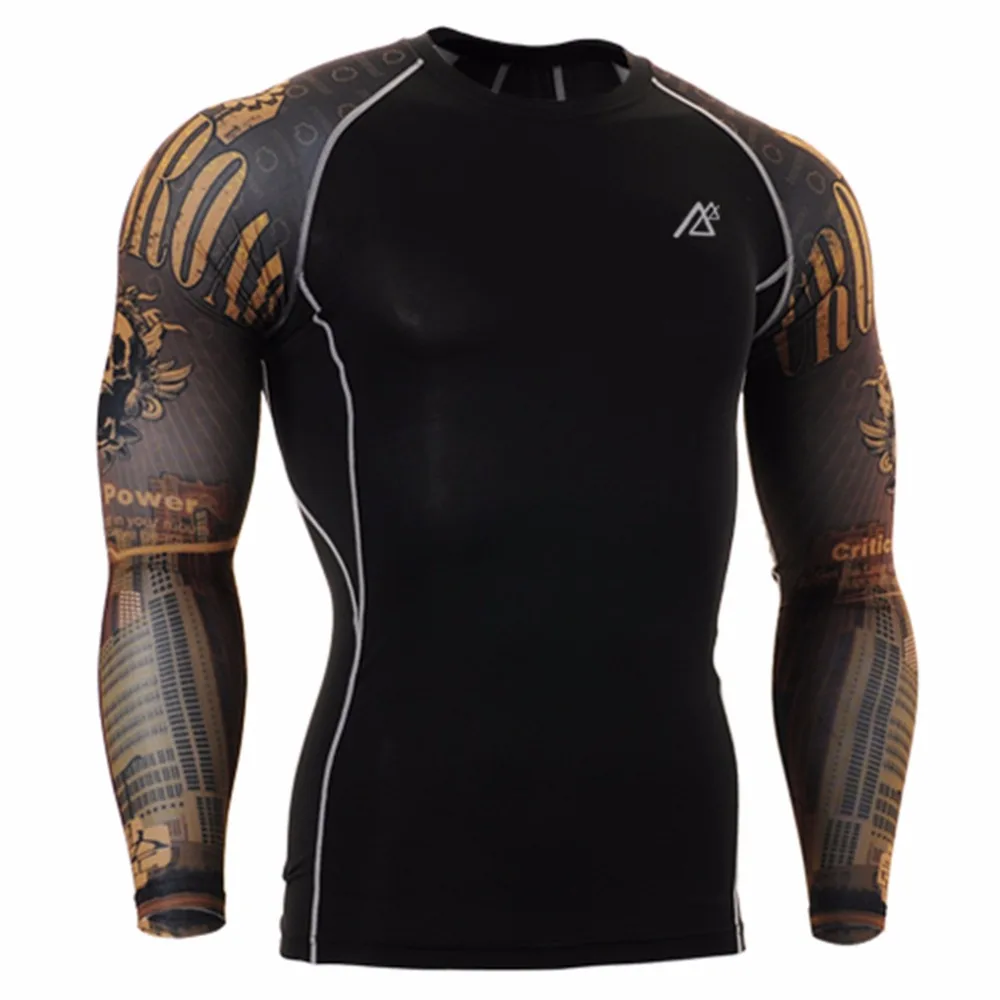 

Life on Track Men Yoga Gym Compression Tights Sport T Shirt Fitness Quick Dry Running Tops T-shirts Body Shaper Tee Shirts