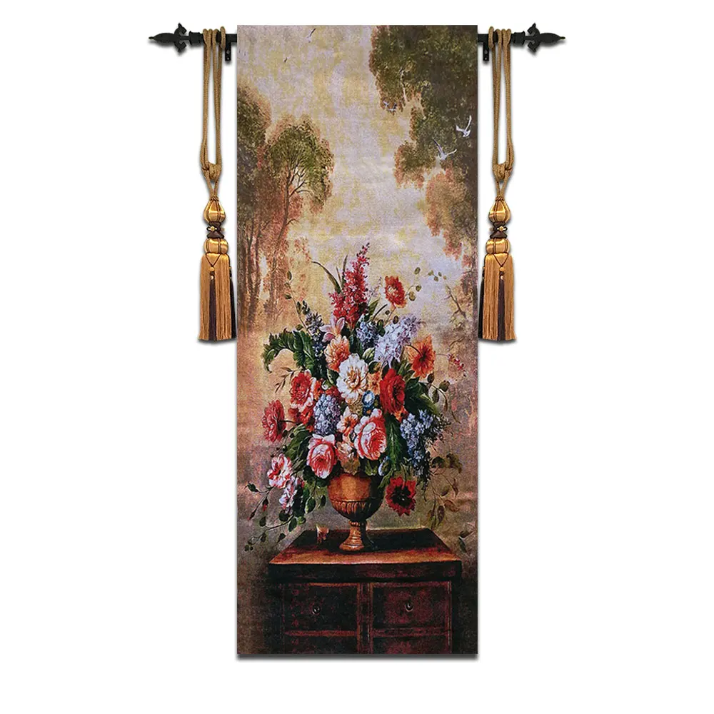 60x160 см, украшение в виде цветка, гобелен, гобелен, цветочный натюрморт, винтажная роспись, ST-82