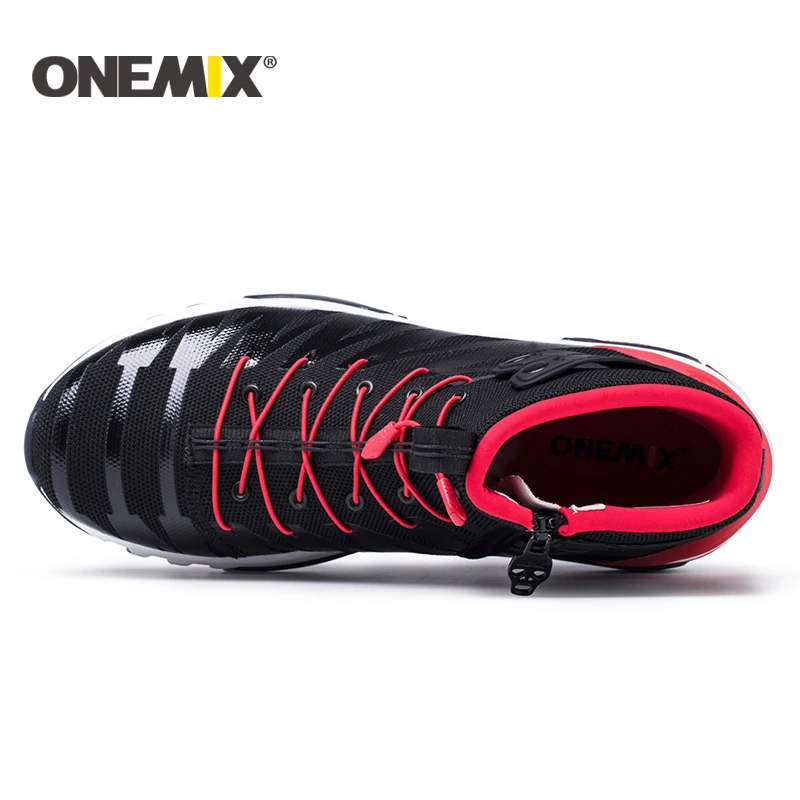 Onemix беговые ботинки для мужчин и женщин, высокие кроссовки, пара уличных прогулочных ботинок, треккинговые кроссовки для мужчин