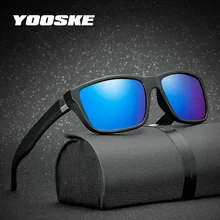 YOOSKE мужские очки HD поляризованные линзы солнцезащитные очки мужские брендовые поляризованные солнцезащитные очки винтажные матовые черные оправы очки для вождения