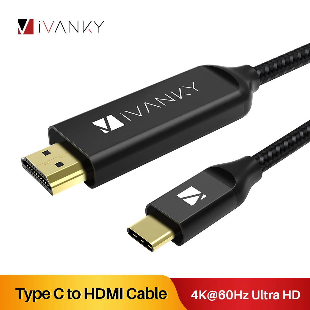 [Пожизненная гарантия] кабель iVANKY 4K @ 60Hz type C к HDMI для MacBook Air HDMI2.0 Мужской usb-вилке