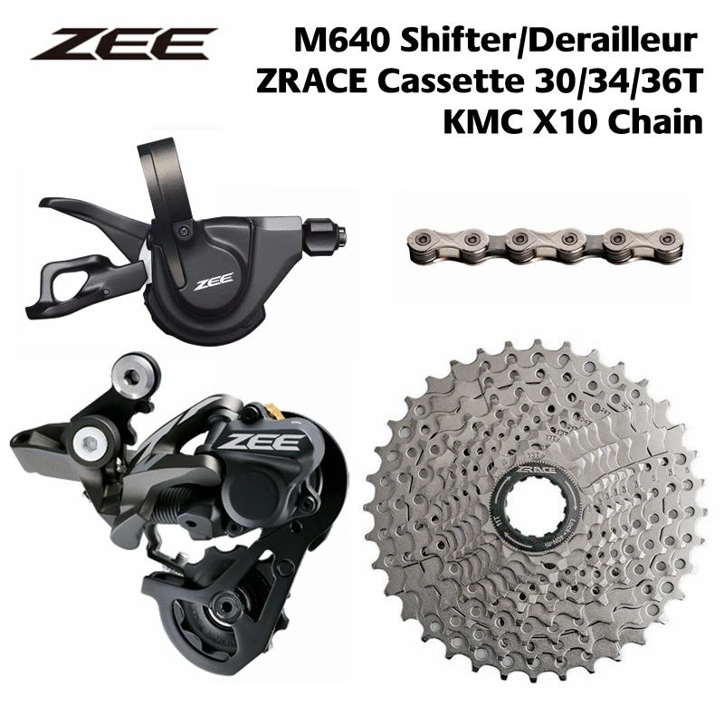 Koning Lear Adviseren Minachting Shimano ZEE M640 10s 10 Speed Groupset Rear Derailleur + Trigger Shifter +  ZRACE 11 34T 11 36T Cassette + KMC X10 Chinas|Bicycle Derailleur| -  AliExpress