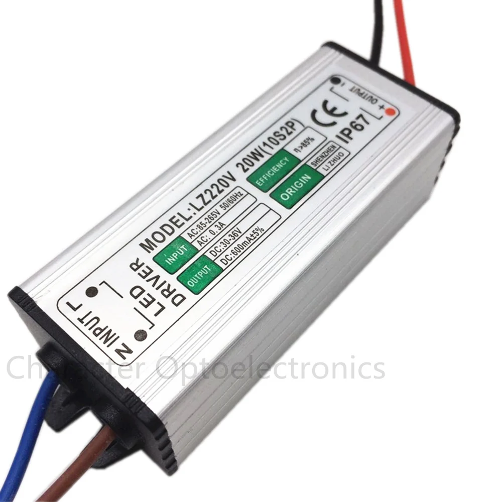 10 шт Светодиодный драйвер 600mA 20 W AC85V-265V к DC30-36V адаптер трансформатор Питание IP67 для Светодиодный прожектор Прожектор Лампа