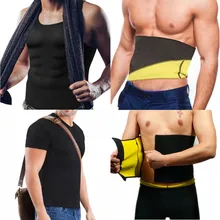 Рубашки+ пояса неопрена тело формирователь Мужская сауна пот похудение пояс жилет сжигание жира на животе Корректирующее белье талии корсет потеря веса