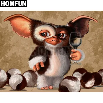 

HOMFUN Full Square/Round Drill 5D DIY Diamond Painting "Big ear monkey" 3D Embroidery Cross Stitch 5D Decor Gift A00339