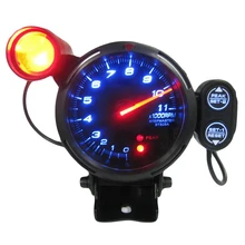 Carro automotivo 3.5 Polegadas 0-11000 Kit LED Azul Tacômetro Indicador RPM com Shift Light Ajustável & Motor Passo a passo