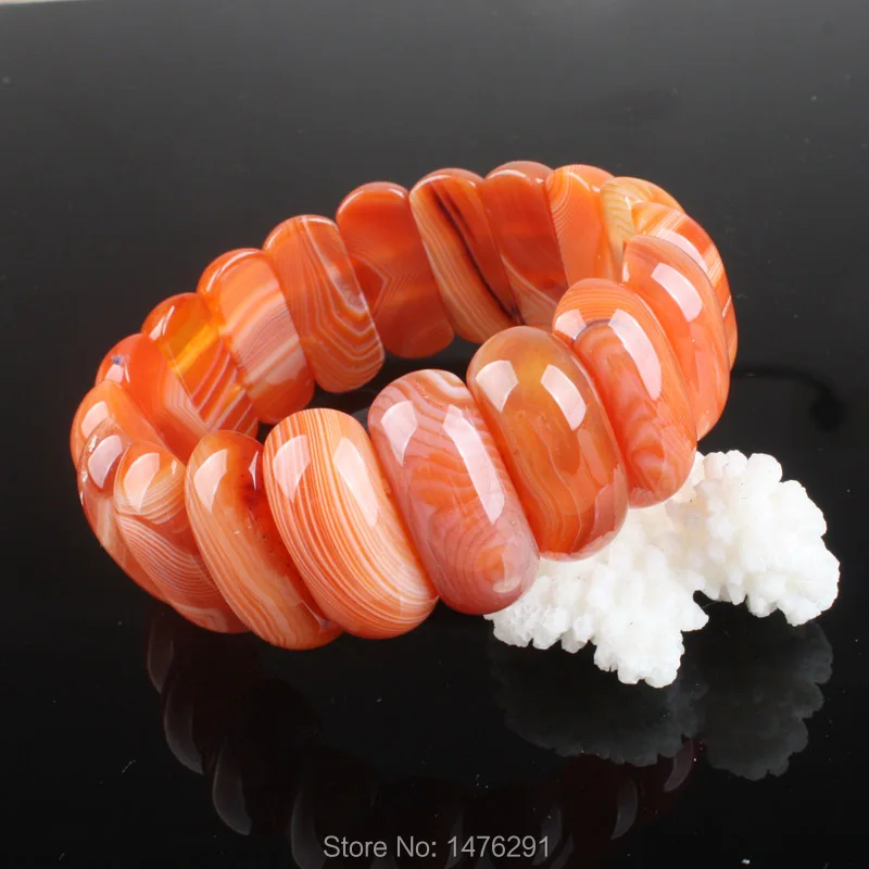 

2017 New Botswana Carnelian Beads Stretchy Bracelet Bangle 7.5"L