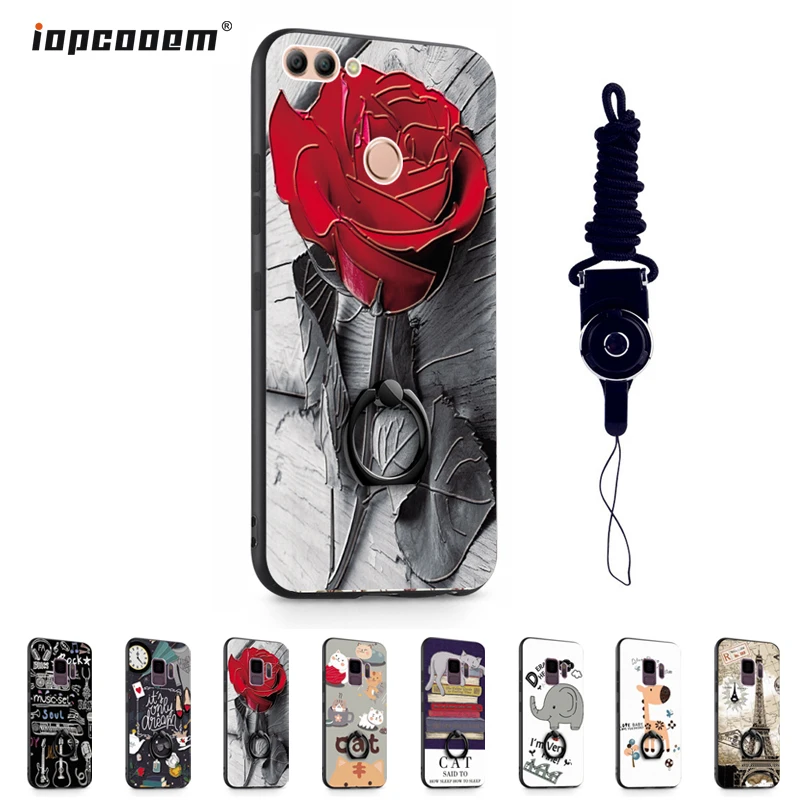 

Huawei Y9 2018 Case Cover Luxury 3D Relief Painting Back Cover for Huawei Y9 2018 Phone Cases Enjoy 8 Plus Capa Coque 5.93''