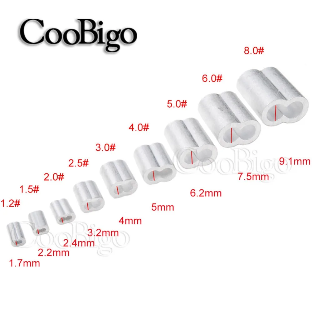 

1Pack 9 Size for Pick Aluminum Cable Crimps Sleeves Clip Fittings Loop Sleeve Ferrule Stop Wire Rope Cable 3/64"~5/16"