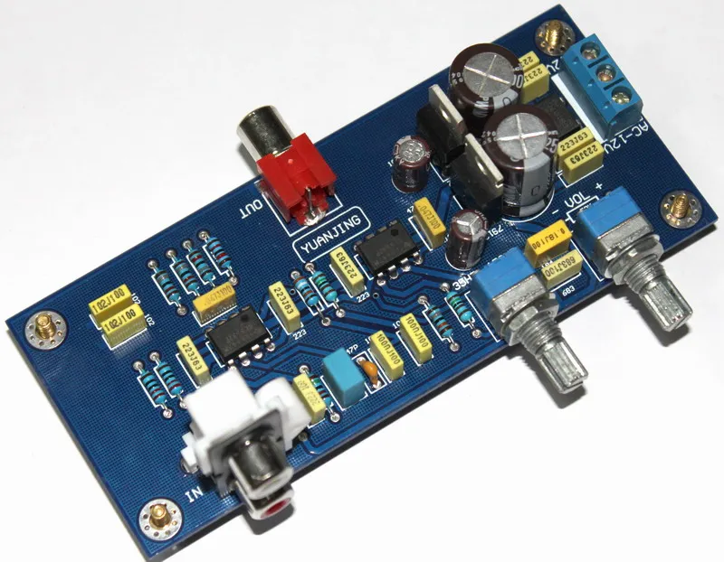 

YJ LOW PASS frequence 35-150Hz Preamplifier Completed preamplifier board with NE5532 Stereo input Mono out