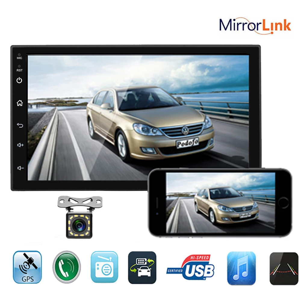

2 Din Android 9.1 Car Audio Auto Radio Universal 7'' Car NO DVD Player GPS Navigation Wifi Stereo Rearview Backup Parking Camera