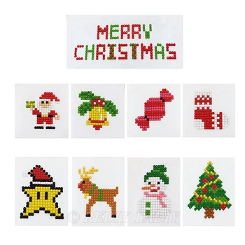 

DIY Diamond Embroidery Cartoon Merry Christmas Diamond Painting For Kids Round Diamond Sticker Double Sided Adhesive Transparent
