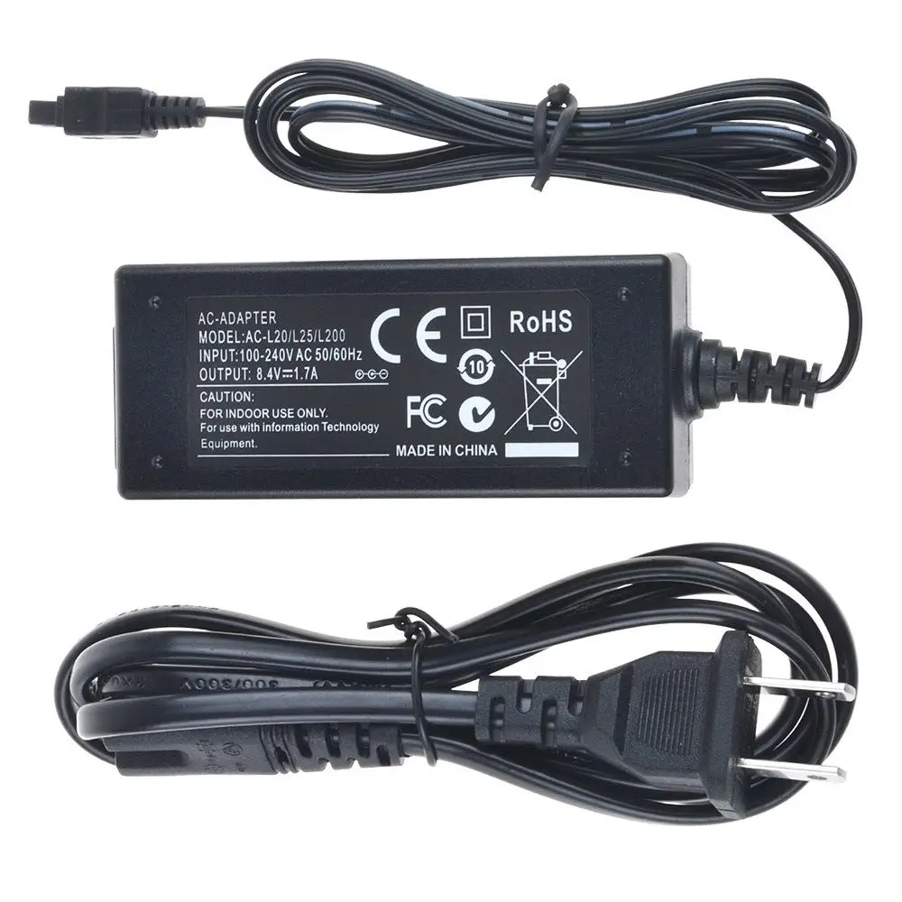

AC Adapter Charger for Sony DCR SR40, SR42, SR45, SR46, SR47, SR48, SR100, SR190, SR200, SR220, SR290, SR300 Handycam camcorder