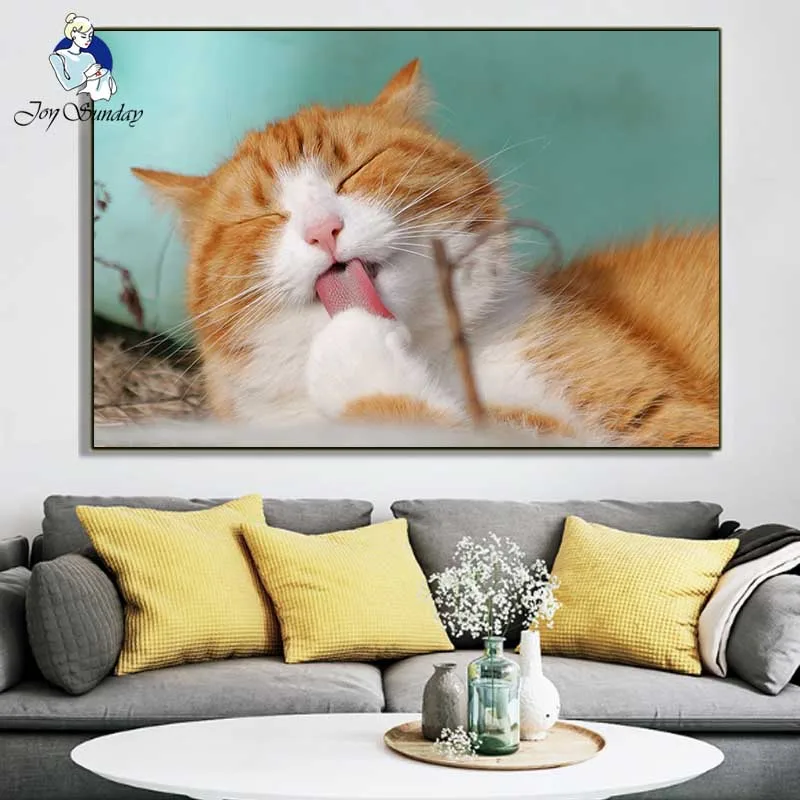 

JOY SUANDAY Diamond Painting Cat 5D 3D Diy Diamond Painting Cross Stitch Animal Diamond Embroidery Mosaic European Decoration 9