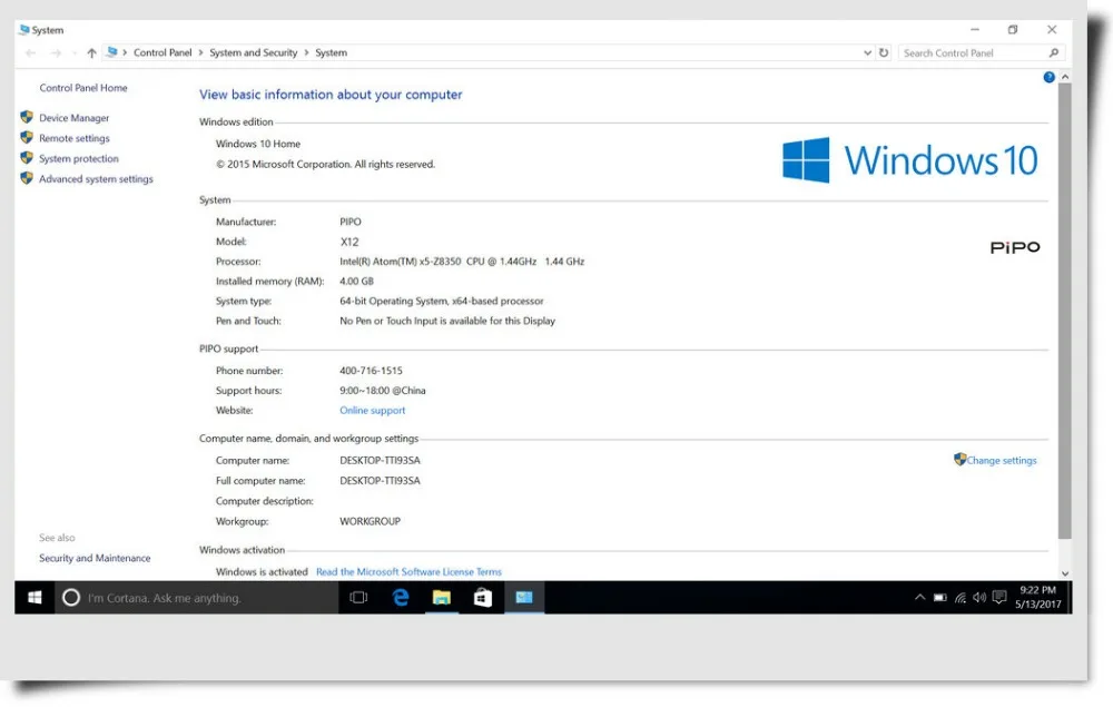 Ips 1920*1280 10,8 inch pipo X12 Мини ПК с сенсорным экраном стилус Windows 10 ТВ коробка Z8300 4 ядра мини коробка 4G/64G HDMI