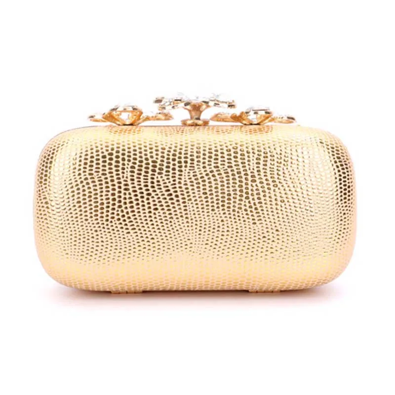 Woman Dinner Evening Bag Gold Alloy Handbags Wallet Bridal Wedding Party Banquet Chain Shoulder