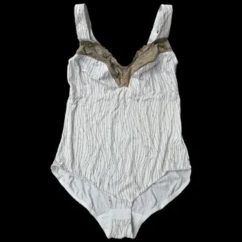 

White Wide Lace Printed Strap Plus Size Sexy Bodysuit for Women Female Sexy Lingerie Underwear Gift for Lover SLA017