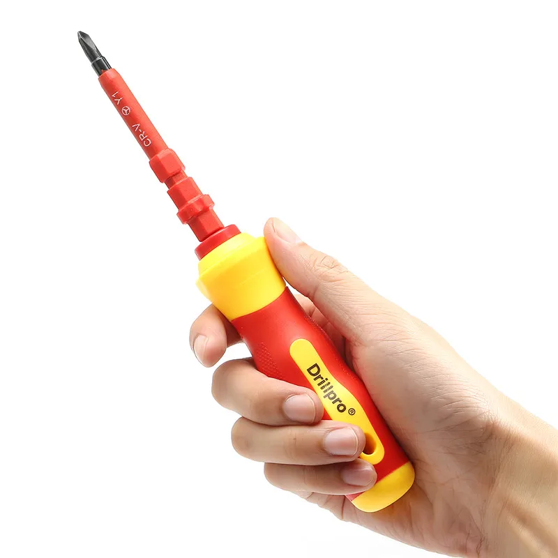 Drillpro 7 шт. 500 В Электрическая отвертка инструменты изолированные электрики одна голова руки CRV щелевые Phillips, магнитная Herramientas