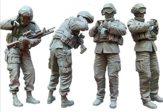 

1/35 Resin Figure US Soldier Car Crew in Fight 2pcs/set Model Kits