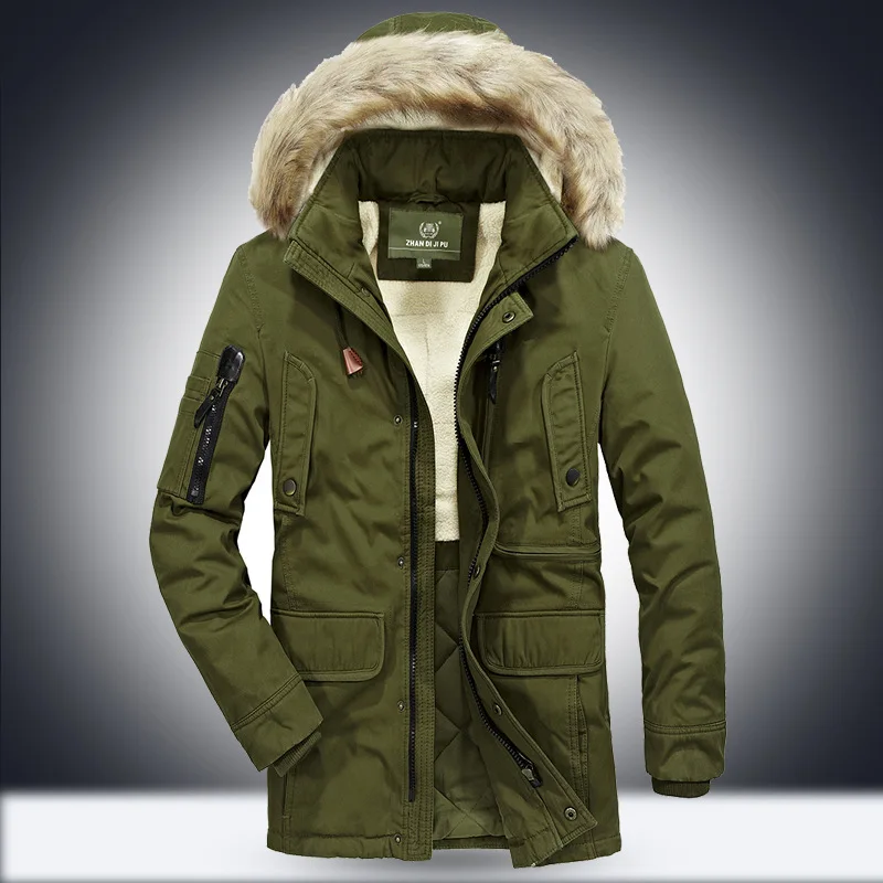 Afs Jeep 2018 Brand New Winter Coat male Parka Men Thick Warm Wool ...