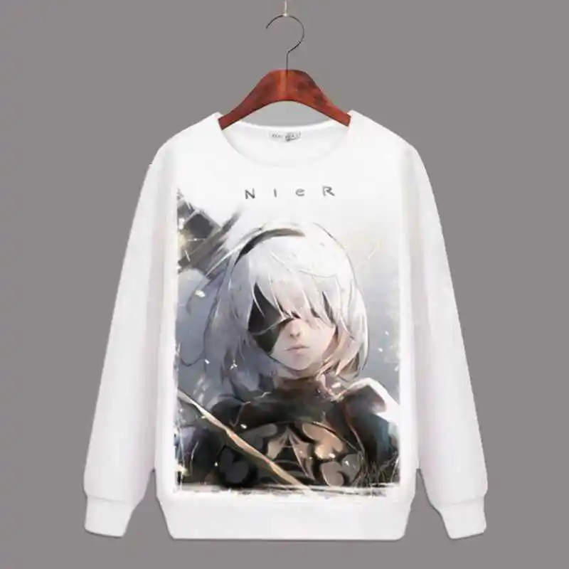 

Game NieR:Automata 2B Printed Hoodie YoRHa Heroine Unisex Long Sleeve Hip Hop Fleece Tops Hoody Sweatshirts for Autumn